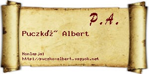 Puczkó Albert névjegykártya